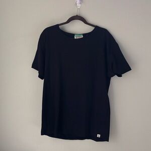 Scotch & Soda Black Short Sleeve Tee with Mint Neck Tag